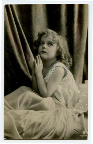 C 1909 Child Children Cute Little Girl Prayer Praying Kid Photo Postcard