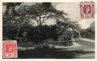 1940s Rppc Postcard Mauritius Bridge Of G.  R.  N.  O.  Road To Curepipe Posted Stamps