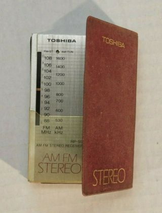 Toshiba Am Fm Stereo Transistor Radio Rp - S9