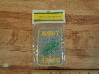 VINTAGE 1972 NOS John Deere Snowmobile Patch THINK GREEN In Package (sa16) 2