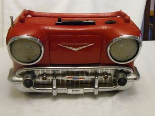 Vintage Randix ‘57 Chevy Portable Am/fm Radio Stereo Cassette Player Red