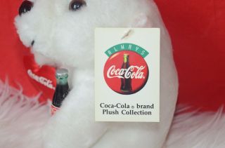 Coca Cola Vintage Polar Bear Plush Stuffed Animal Holding Heart Coke Bottle 1993 3