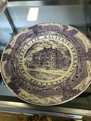 Wedgwood Porcelain Plate,  Williams College,  Hopkins Hall,  Dia.  10 3/4”