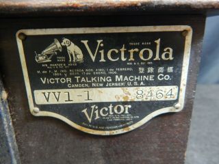 Victrola Victor Talking Machine Co.  Vv1 - 1 8464 Record Player Rca Needle
