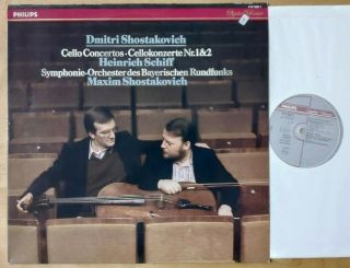 Shostakovich - Cello Concertos Nos.  1&2 Heinrich Schiff Philips Digital Lp Nm