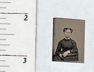 Civil War Era Gem Tintype Photo.  Pretty Young Woman.  225y