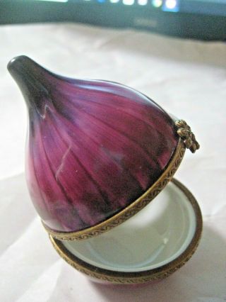 Red Onion Limoges Trinket Box (rochard) Retired Hand Painted France
