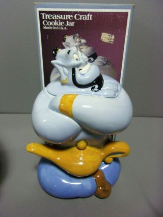 Vintage Disney Treasure Craft Genie Aladdin Ceramic Cookie Jar 1993