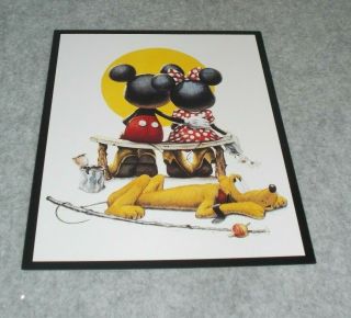 The Art Of Disney Puppy Love Mickey Minni Mouse & Pluto Unposted Postcard Card