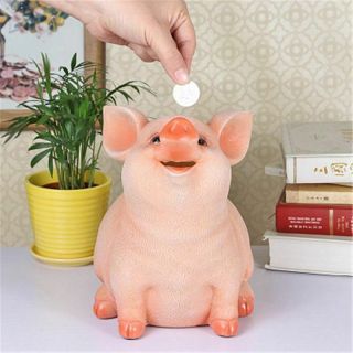 Bank Piggy Pig Vintage Ceramic Coin Wise Money Old Glass Cute Pigs Decor Saving