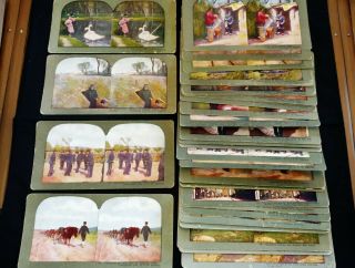 39 Stereoview Cards,  C.  1898 - 1905 - Japanese Military & Other Historic Images