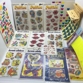 Vintage Sticker Packs Scratch & Sniff Puffie Iron - Ables Hearts Stickits Skechers