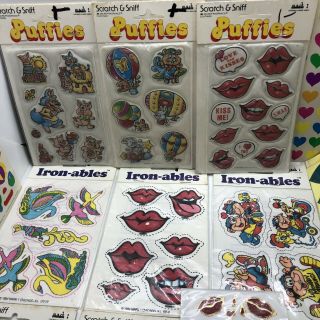 Vintage Sticker Packs Scratch & Sniff Puffie Iron - Ables Hearts StickIts Skechers 2