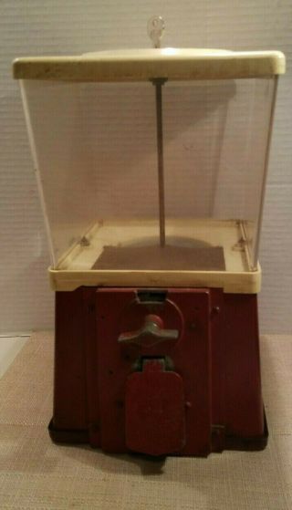 Vintage 1950s / 60s H K Hart? 1 Cent Penny Gumball Machine With Key
