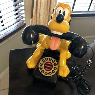 Vintage Disney Pluto Telemania Telephone Rotary Land Line - -