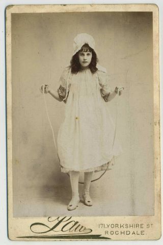 A Cute Young Girl & Skipping Rope Cabinet Photograph Law Of Rochdale L3