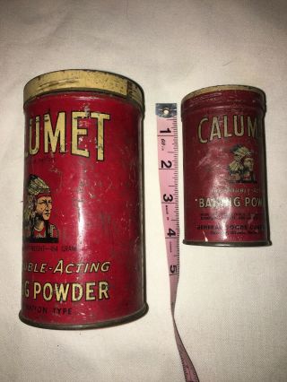 Old Calumet Baking Powder Tin Can Set