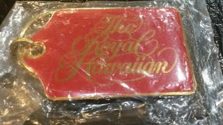 Vintage Official Royal Hawaiian Hotel Key Chain Enamel Red In Bag