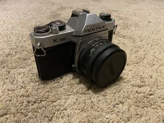 Vtg Pentax Asahi K1000 35mm Film Camera With Smc Pentax - A 1:2.  8 28mm Lens