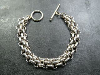 Vintage Sterling Silver Fancy Gate Link Bracelet C.  2000