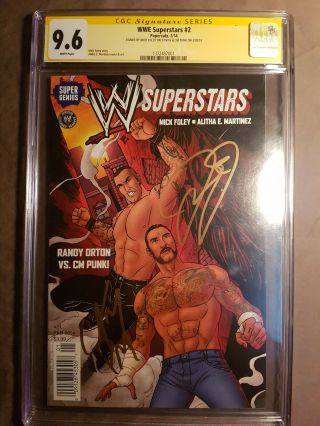Wwe Superstars 2 Cgc 9.  6 Ss Signed By Wwe Legends Cm Punk And Mick Foley