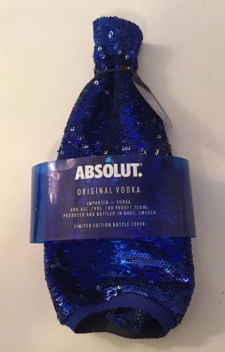 Absolut Vodka Limited Edition Bottle Cover - Blue Sequins Flip To Silver 2017