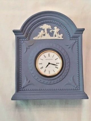 Wedgwood Jasperware Clock In Blue & White