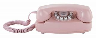 Crosley Pink Princess Desk Phone Mock Rotary Push Button Faux Vintage Nib