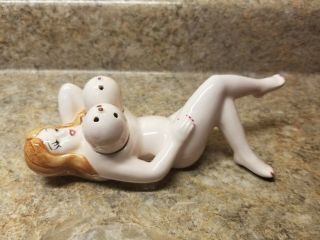 Nudie Lady Naked Woman Salt & Pepper Shaker Set Ceramic Japan