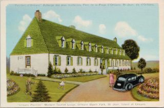 Modern Tourist Lodge Orleans Beach Park St.  Jean Io Quebec Qc Postcard D72