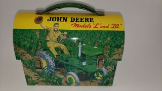 Nos John Deere Model L & La Tin Mini Lunch Box