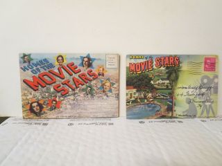 Homes Of The Movie Stars (2 Postcard Folders) Bob Hope,  Judy Garland,  Clark Gable
