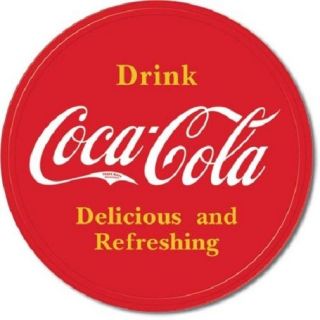 Coca Cola Coke Button Logo Advertising Vintage Retro Style Metal Tin Sign