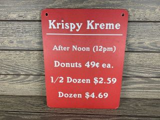 Vintage Krispy Kreme Donut Price Sign