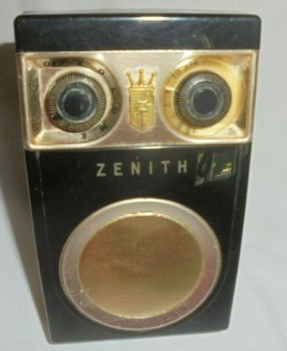 Vintage Zenith Royal 500 Transistor Radio Owl Eyes