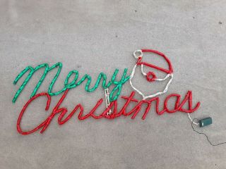 Vtg Mr.  Christmas Lighted Merry Christmas Chaser Rope Light Sign LARGE 48 