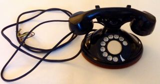 Vintage Stromberg Carlson Black Rotary Dial Desk Telephone - For Restoration (b)