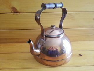 Vintage Metalware Copper Tin Lined Tea Kettle Made In Portugal