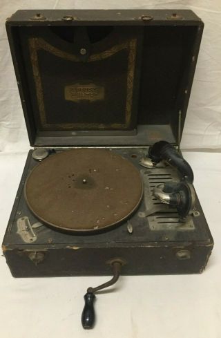 Vintage Carryola Master Phonograph Portable Hand Crank 78 Rpm