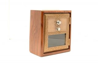 Handcrafted Post Office Coin Bank Made With Vintage Po Box Door W/ Combination