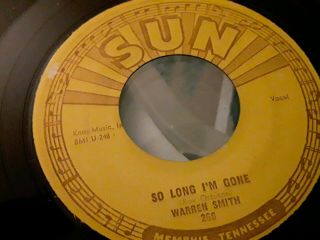 Warren Smith Miss Froggie 45 Record Sun Label 268 m - B/w so long im 2