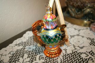Christopher Radko 2000 " Cafe Imperiale " Teapot Ornament Made In Poland