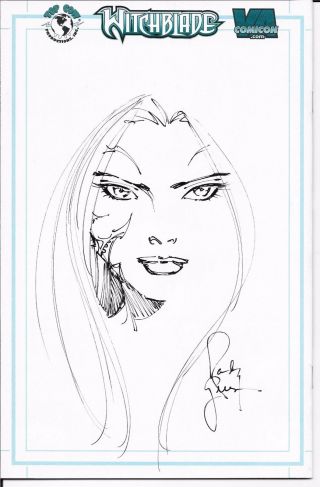 Witchblade 132 Blank Sketch Cover Sketched By Randy Green One Of A Kind Lqqk