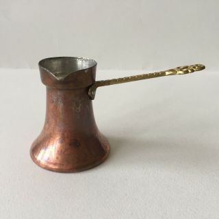 Vintage Small Copper Turkish Coffee Pot Bass Handle 2