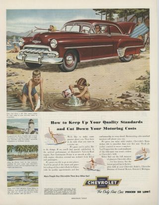 1952 Chevrolet Automobiles Print Advertisement: 2 Door Deluxe Sedan Featured
