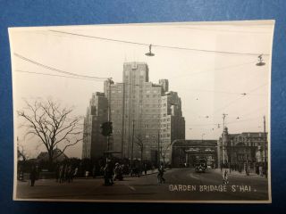 Real Photo Old China Postcard - Shanghai Broadway Mansion And Garden Bridge