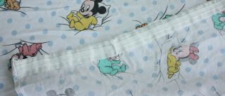 Vintage CTI Disney Babies Fabric Curtain Mickey Minnie Pluto French damages 3