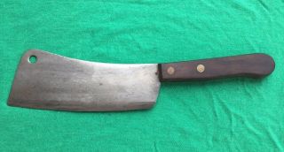 Vintage Kutmaster Meat Cleaver With 7 Inch Blade,  Wooden Handle & 12 Inch Length