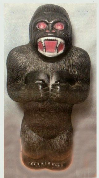Vintage Aj Renzi Blow Mold Gorilla King Kong 16 " Plastic Bank 1960 