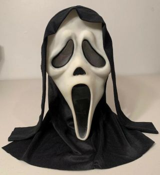 Vintage 90s Halloween Scream Ghost Face Mask Rubber Latex Easter Unlimited Glows